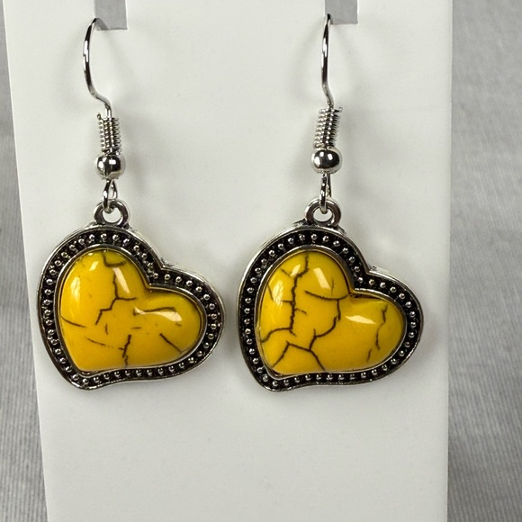 Hook Yellow Turquoise Earrings - Picture 1 of 2